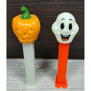Halloween Jack O Lantern Ghost Multicolor Glow In The Dark Pez Dispensers Lot 2